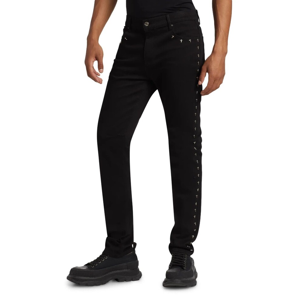 RTA Jeans Mens Size 28 Black Wash Bryant Cross Skinny Stretch Denim $265